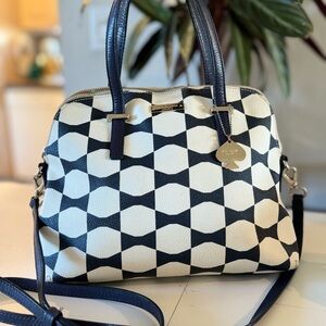 Kate Spade Navy and Cream Geometric Satchel